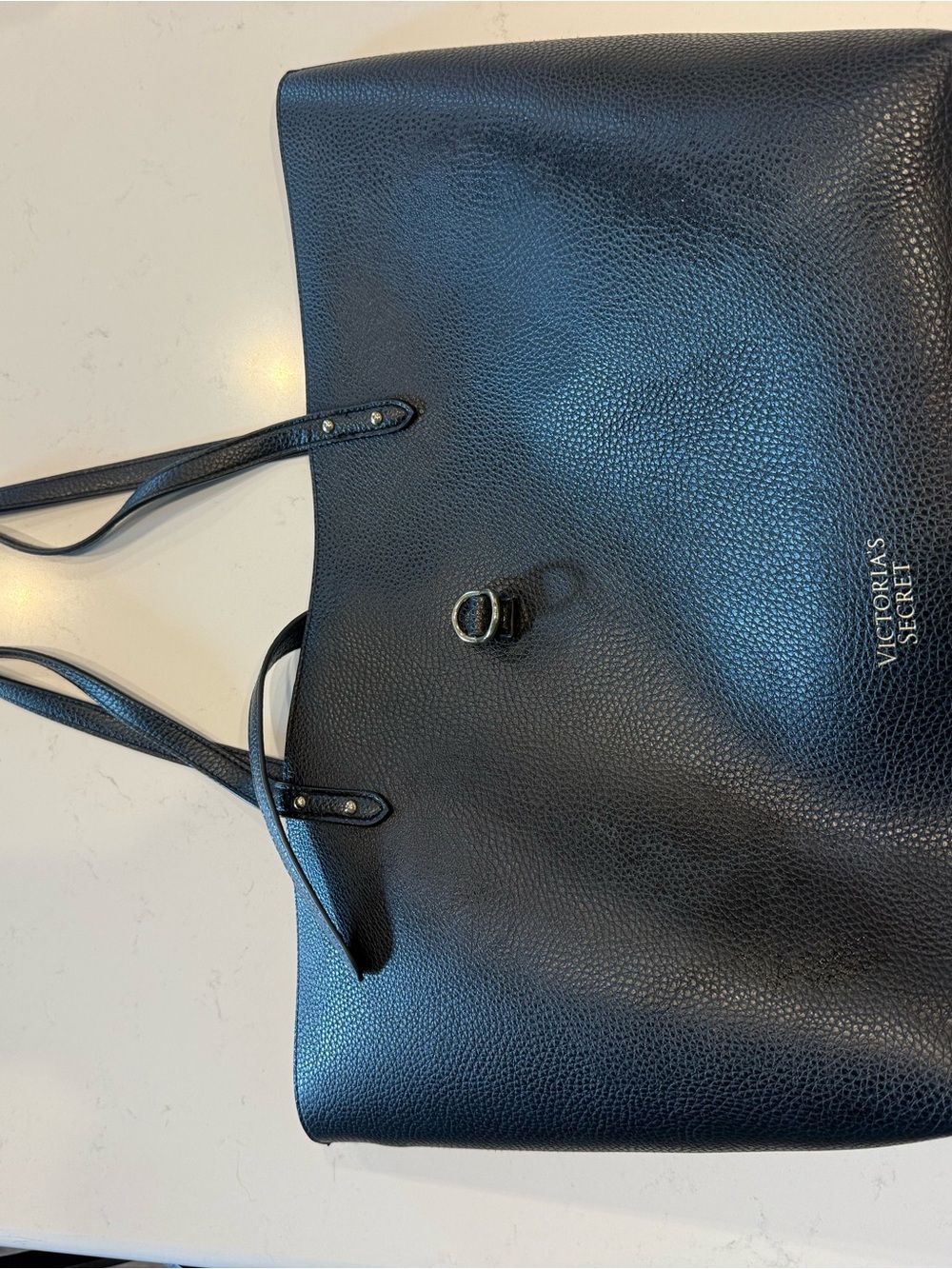 Victoria's Secret Black Pebble-Textured Tote